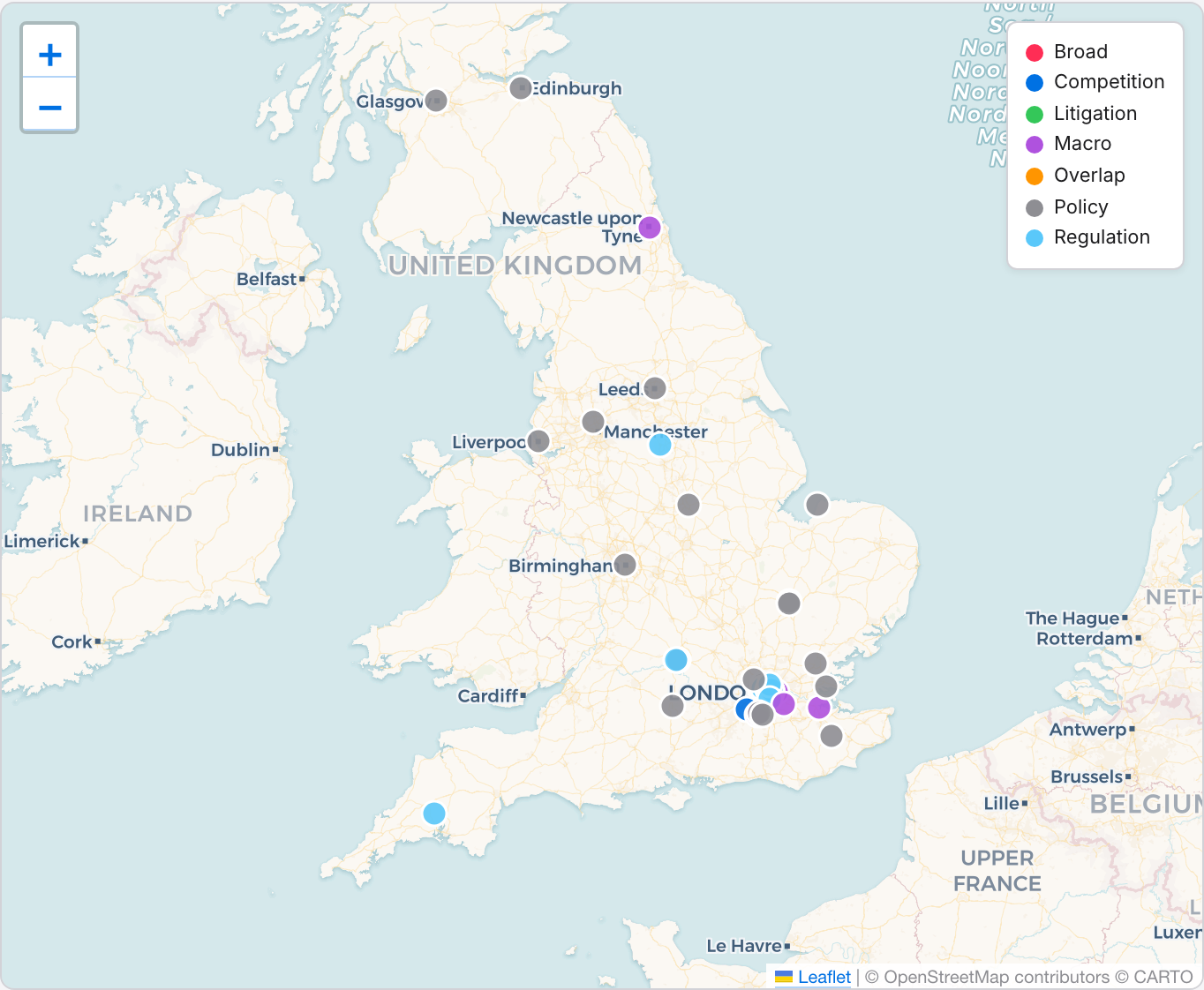 UK economics consultancies map